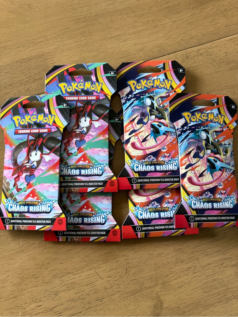 Pokémon Trading Card Game Mega Evolution - 6 Chaos Rising Sleeved Booster Packs.